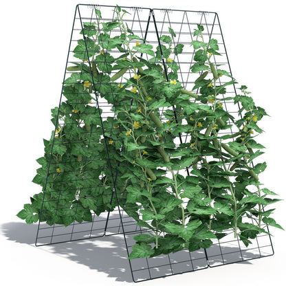2 Pieces Foldable A-Frame Trellis Plant Supports with Twist Ties