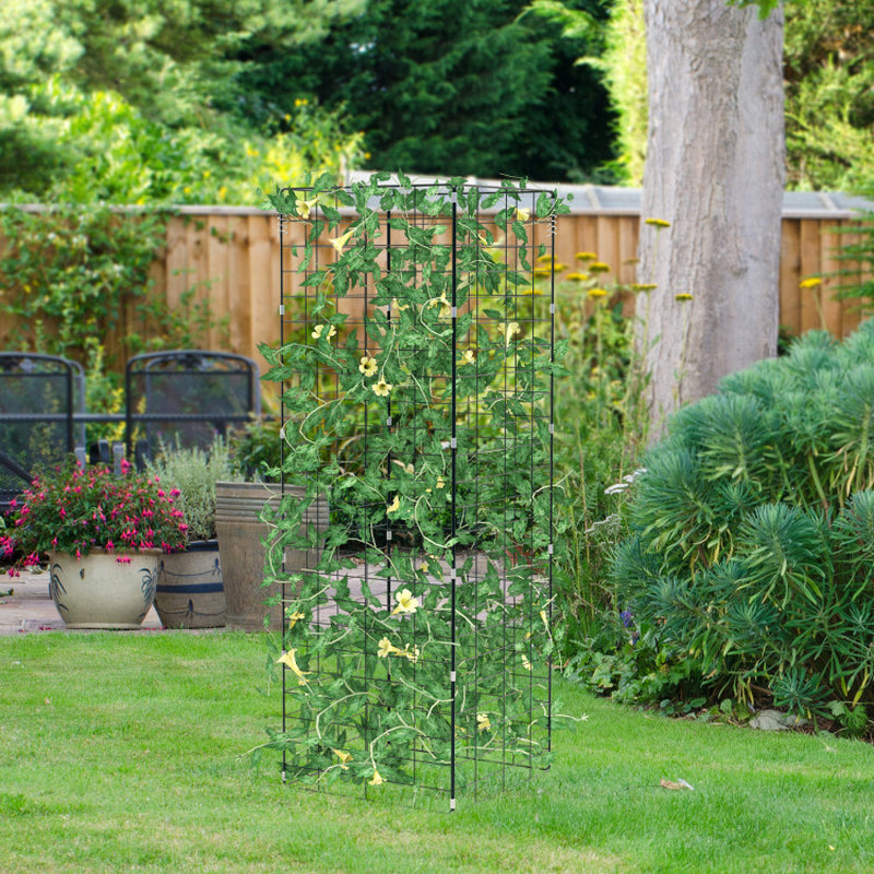2 Pieces Foldable A-Frame Trellis Plant Supports with Twist Ties