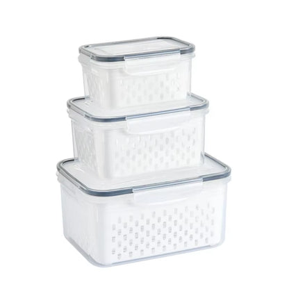 3-Pack Fridge Storage Containers – Keep Your Produce Crisp, Clean, and Organized